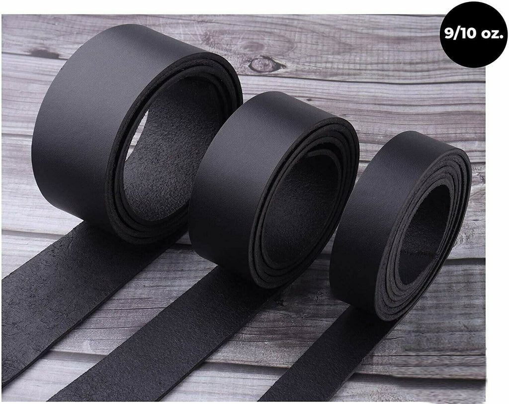 9-10 OZ Black Latigo COW FULL GRAIN  Leather 6''WIDTH X 72"LONG  STRIP  BELT