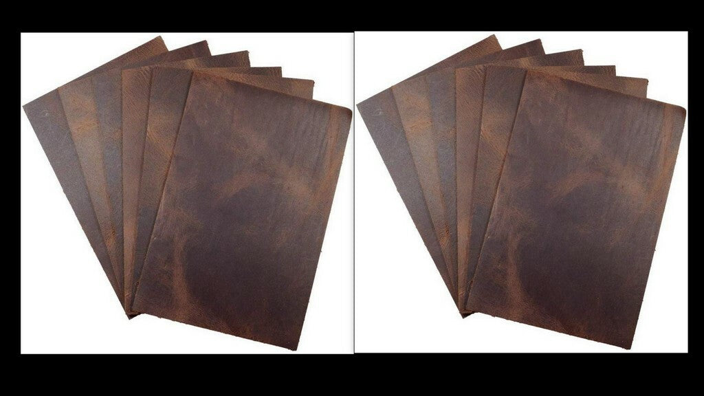 5/6 OZ Leather Sheets  Cow Hide Pieces Crafts /Earrings  COFFE BROWN BUNDLE CUTS
