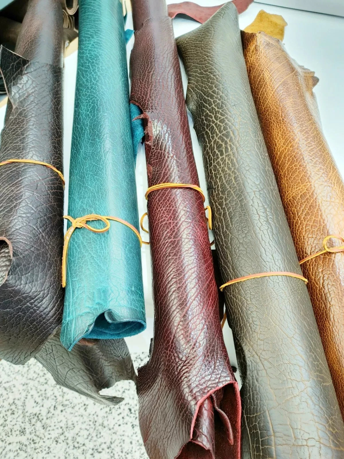 9/10 OZ COW grass-fed sun dried Full Grain Leather Tooling leather is supple yet