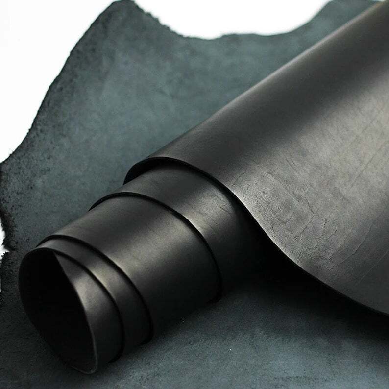5/6 OZ BLACK WAXY CHROME GENUINE COWHIDE LEATHER SQUARES Crafts/Tooling/Hobby ,