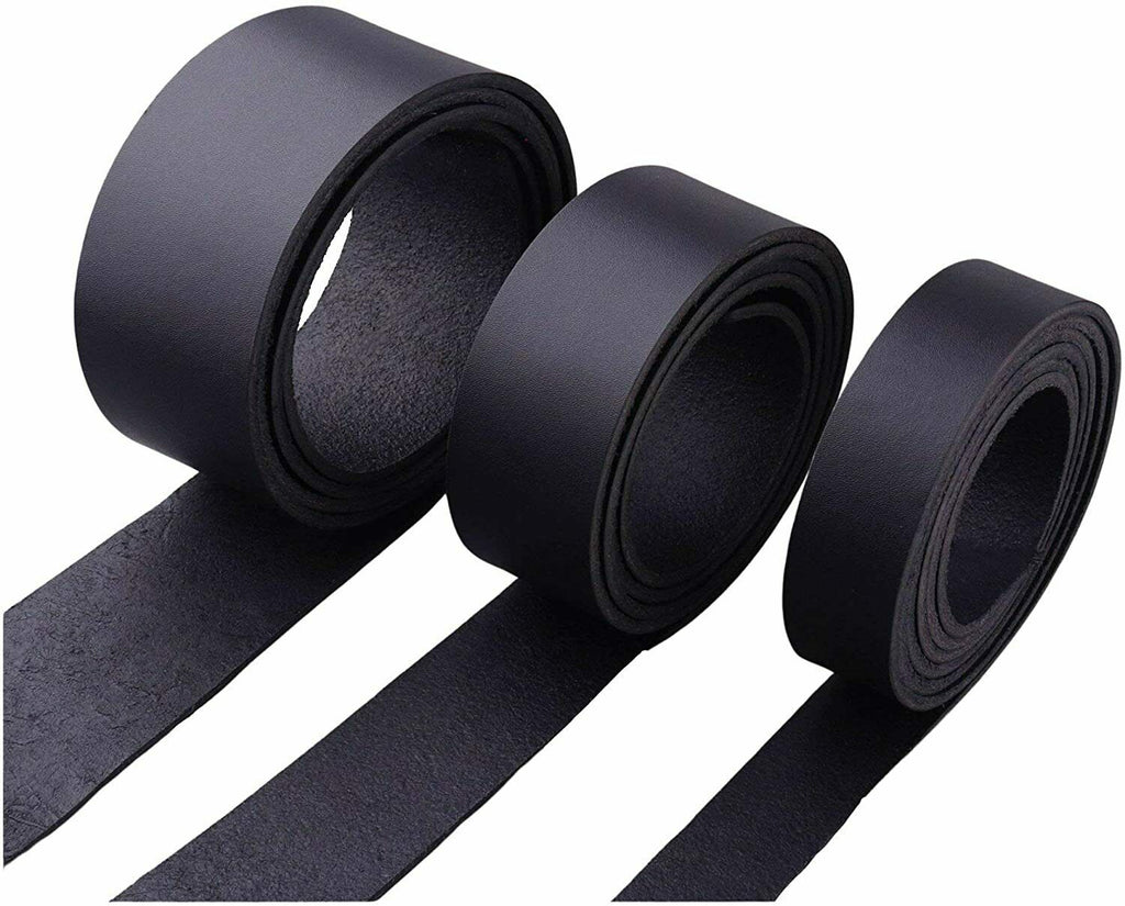 5/6 OZ BLACK WAXY CHROME  COW LEATHER Crafts/STRIP 0.50'' TO 4.0'' TO 84''LONG