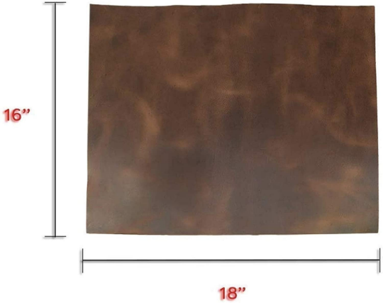 9/10 OZ Leather Square for Crafting BURBON BROWN Full Grain 30'X30''