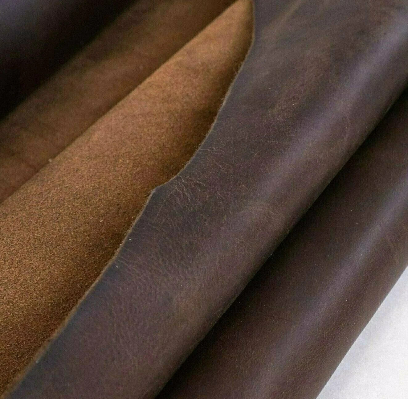 5/6 OZ.CRAZY HORSE LEATHER ,FULL GRAIN TOOLIN,BURBON BROWN PRE CUT  24''X 72''