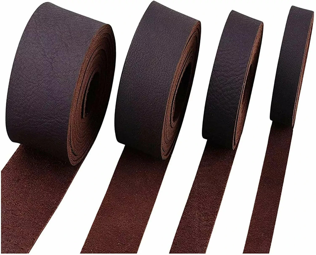 5/6 OZ ( 2.0-2.4 mm ) BROWN- BLACK LEATHER STRIP BELT TOOL 50-60-72-84 INCH LONG