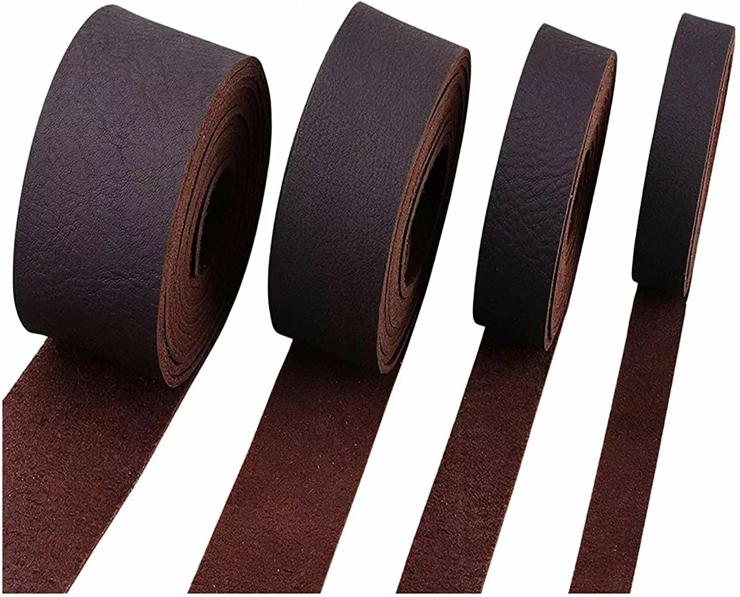 5/6 OZ ( 2.0-2.4 mm ) BROWN- BLACK LEATHER STRIP BELT TOOL 50-60-72-84 INCH LONG
