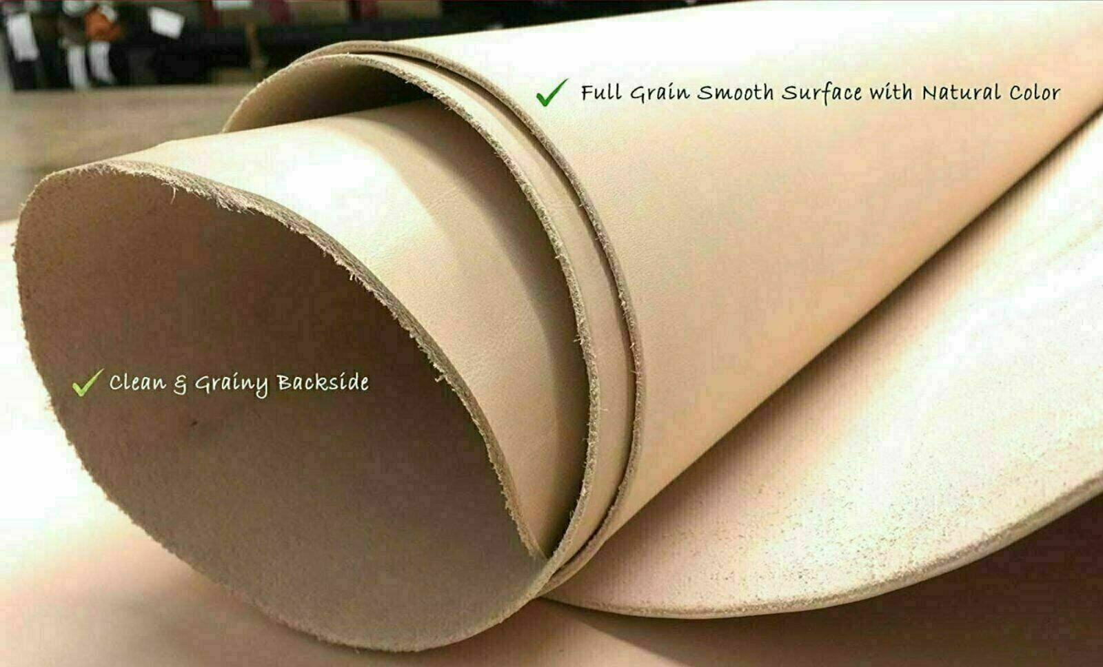 6/7 oz Natural Veg Ta Cowhide Leather  Piece Stamping, Carving, Tooling 30"x48"