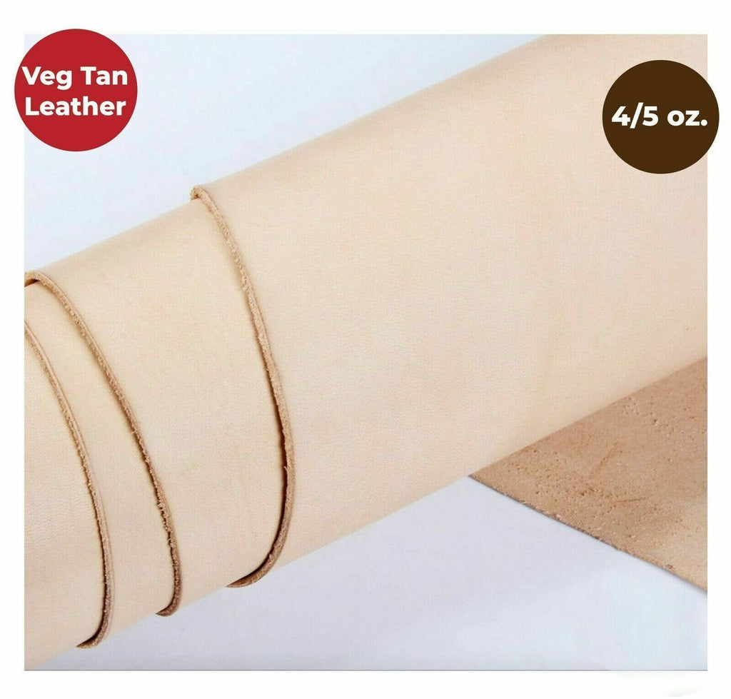 4/5 oz.-6/7 oz Vegetable Tanned Tooling  Full-Grain Natural color Hide Leather