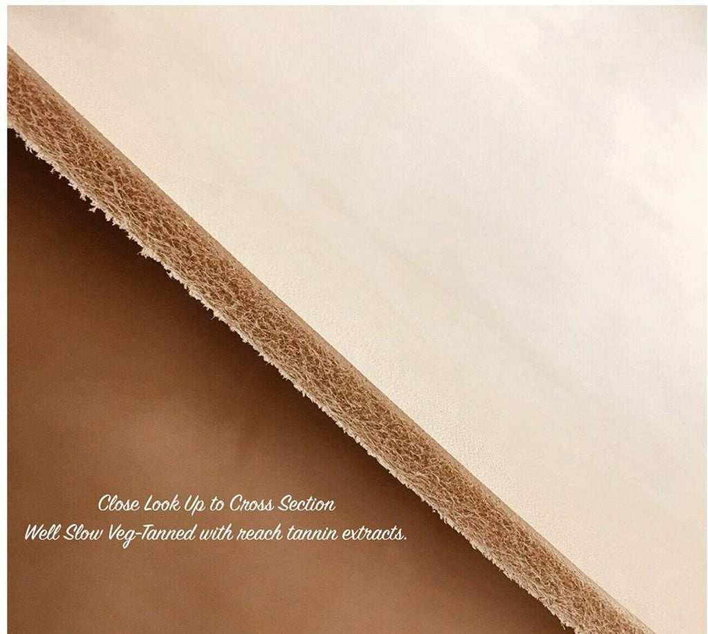 6/7 oz Natural Veg Ta Cowhide Leather  Piece Stamping, Carving, Tooling 30"x48"