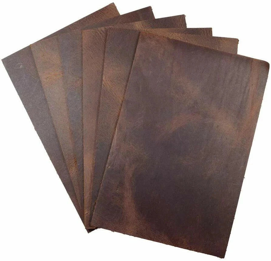 5/6 OZ  COW CRAZY HORSE LEATHER Crafts/COLOR BURBON BROWN   24''x 36''