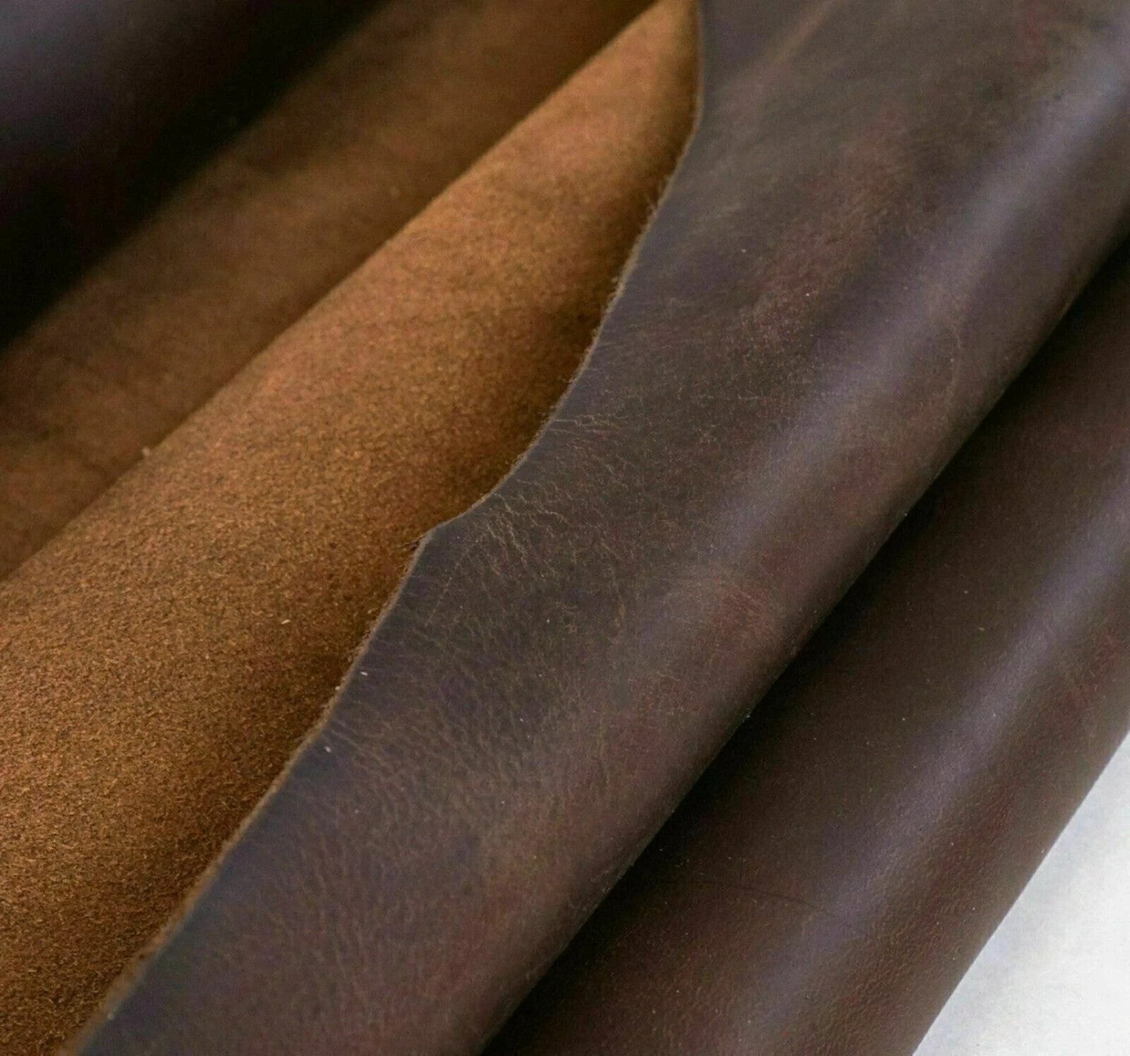 9/10 OZ Leather Cowhide Tooling Full Grain BURBON BROWN   12''X84''