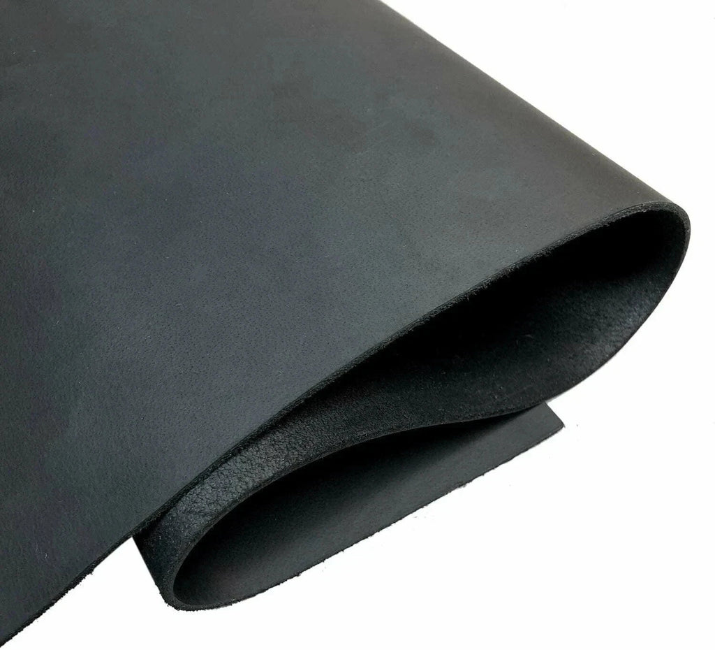 5/10 OZ ( 2.0-2.4 mm )crazy horse leather color black 12''width 84'' long