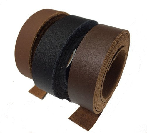 5/6 OZ ( 2.0-2.4 mm ) BROWN- BLACK LEATHER STRIP BELT TOOL 50-60-72-84 INCH LONG