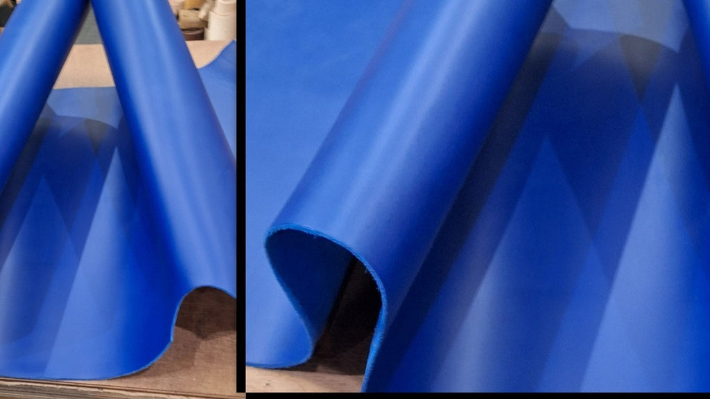 9/10 OZ-5/6 OZ-blue shiny Leather traps are made of cow leather of chrome tanned